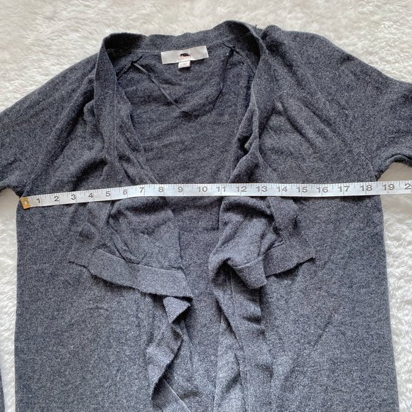 Loft NWOT Women's Wool Mix Drape Cardigan Sweater Open-Front, Gray, Size Medium - Picture 4 of 10